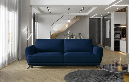 Megis Schlafsofa 250x95 cm Dunkelblau (Samt)