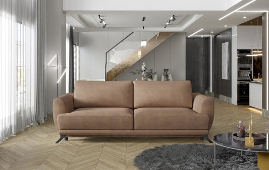 Megis Schlafsofa 250x95 cm Beige (Kunstleder)