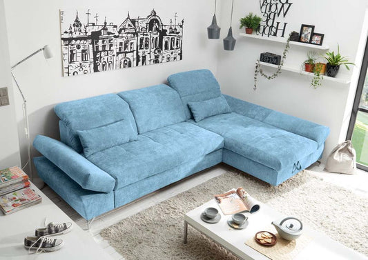 MELFI Ecksofa 275 x 168 cm Denim