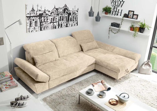 MELFI Ecksofa 275 x 168 cm Sand