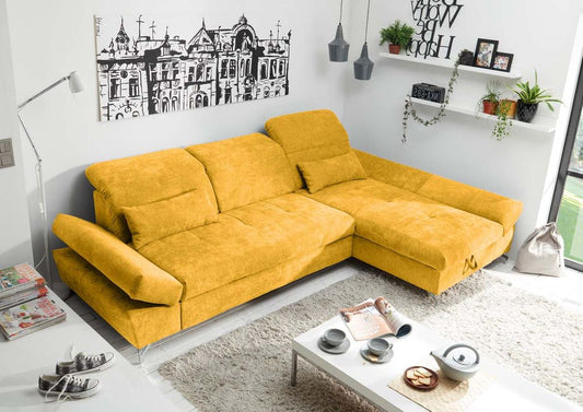 MELFI Ecksofa 275 x 168 cm Gelb