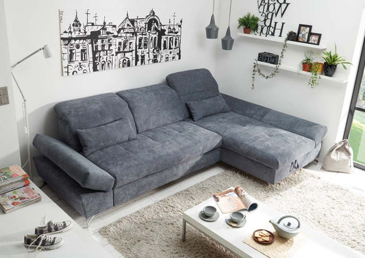 MELFI Ecksofa 275 x 168 cm Anthrazit