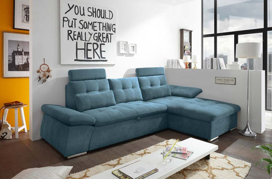 Nalo Ecksofa 268x170 cm Blau (Denim)