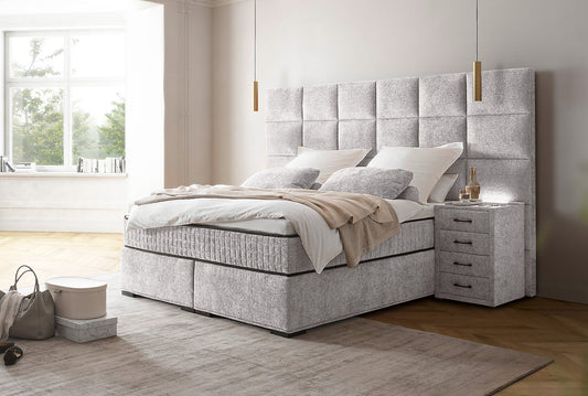 Naro XL Boxspringbett 180x200cm Legacy Silber