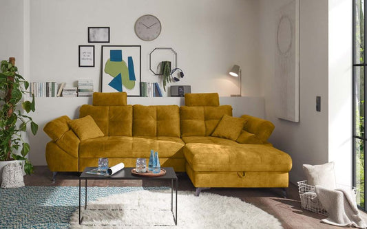 Nevis Ecksofa 288 x 170 cm Gelb