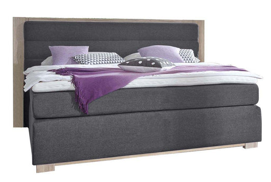 Ohio Boxspringbett 140 x 200 cm Graphit Sawana / San Remo-Eiche