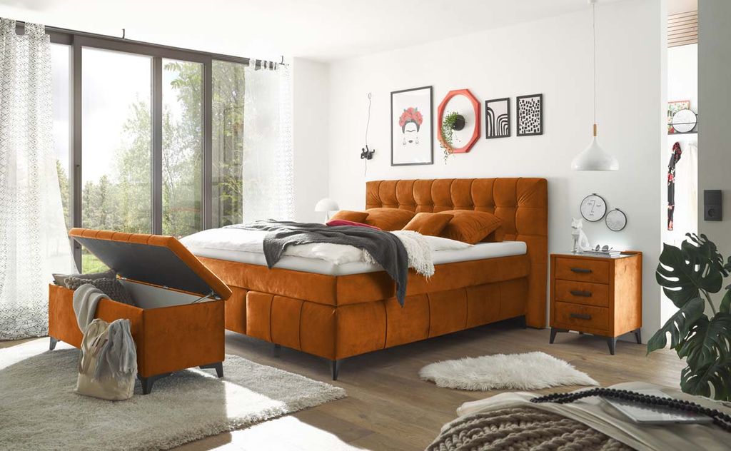 Oregon Boxspringbett 160x200 cm Orange