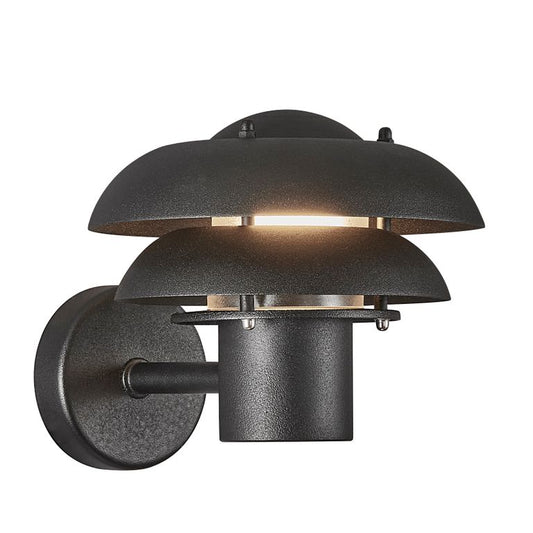 Kurnos Wandlampe Ø 20 cm Outdoor Schwarz