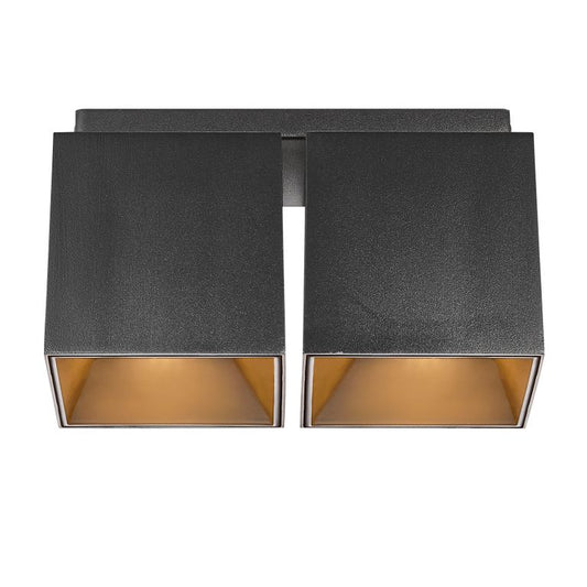 Ethan 2er Anbauspot Deckenlampe 10,5 x 21,6 cm  Schwarz Matt