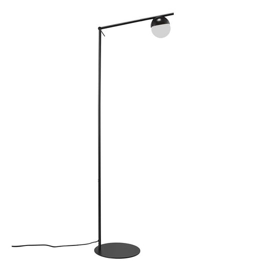 Contina Stehlampe Leselampe Ø 10 cm Opalweiß / Schwarz