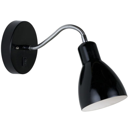 Cyclone Wandlampe Leselampe Ø 11 cm Schwarz