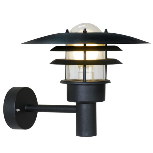 Lønstrup Wandlampe Ø 32 cm Outdoor Verzinkt Schwarz