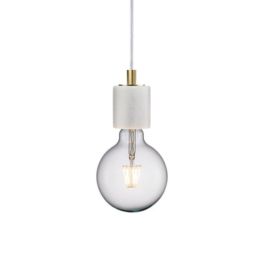 Siv Pendellampe Designerlampe Ø 6 cm Weiß Marmor