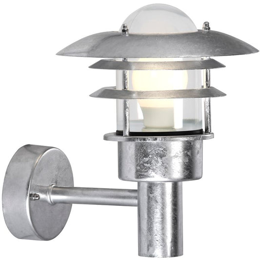 Lønstrup Wandlampe Ø 22 cm Outdoor Verzinkt Silber