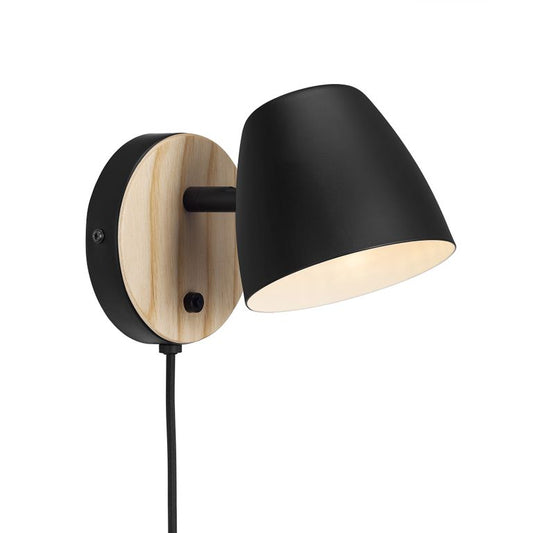 Theo Wandlampe GU10 Schwarz