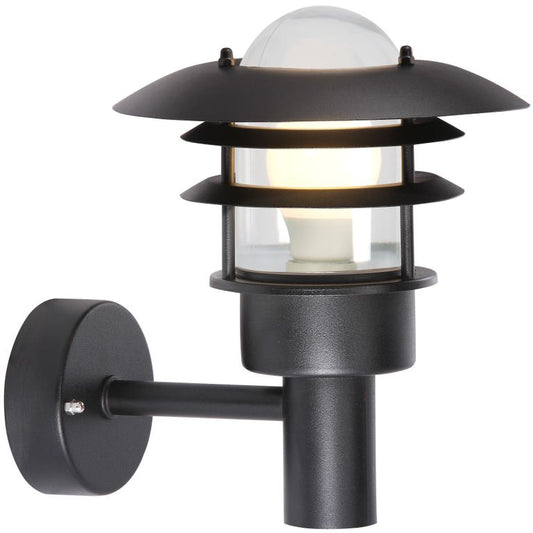 Lønstrup Wandlampe Ø 22 cm Outdoor Verzinkt Schwarz