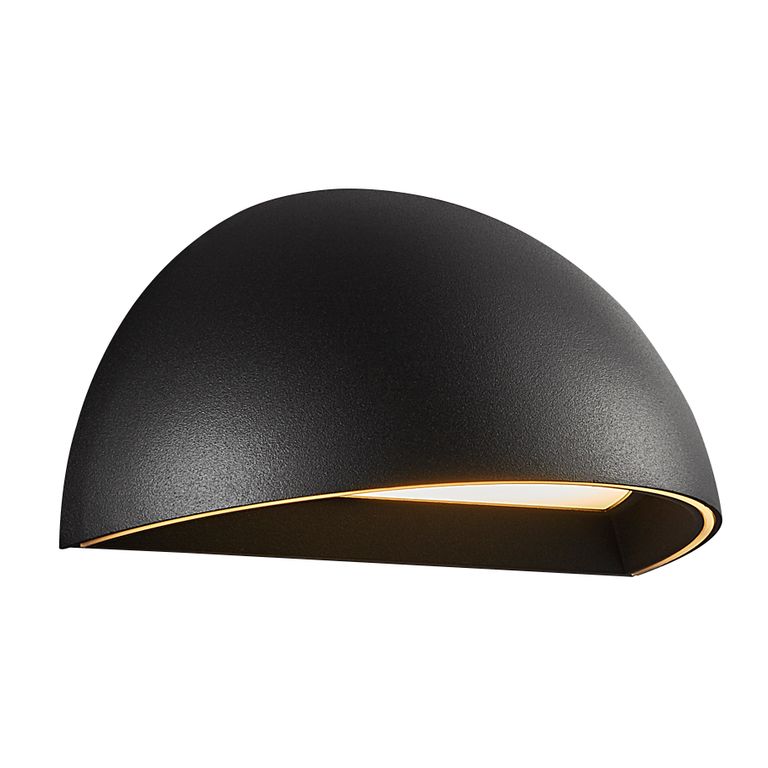 Arcus Wandlampe Outdoor LED Bluetooth Schwarz / Opalweiß