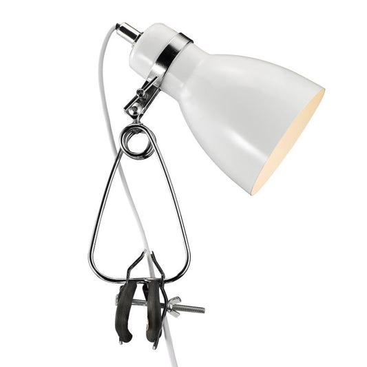 Cyclone Klemmlampe Ø 11 cm Weiß