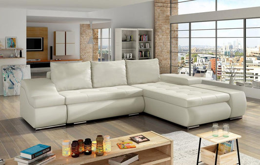 Ontario Ecksofa 296 x 200 cm Beige (Kunstleder)