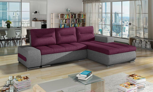 Ottavio Ecksofa 275 x 180 cm Lila / Dunkelgrau (Webstoff)