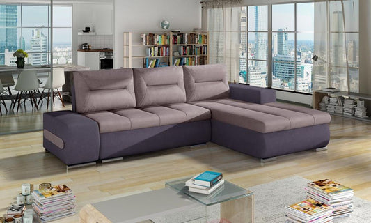 Ottavio Ecksofa 275 x 180 cm Rosa / Lila (Velour)