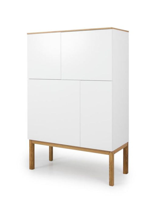 Tenzo Patch Highboard Weiß / Eiche