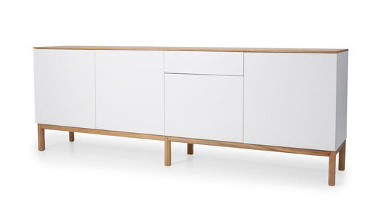 Tenzo Patch Sideboard 239 cm Weiß / Eiche