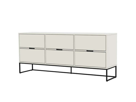 Tenzo Lipp Sideboard mit 6 Schubladen Weiß matt