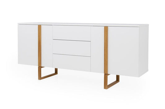 Tenzo Birka Sideboard 177 cm Weiß / Eiche