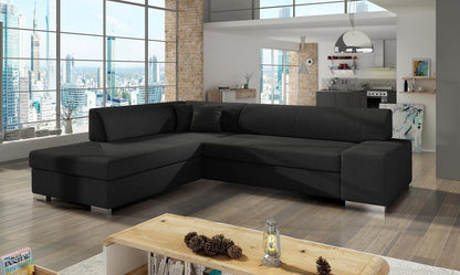 Porto Ecksofa 278 x 217 cm Schwarz (Webstoff - Sawana)