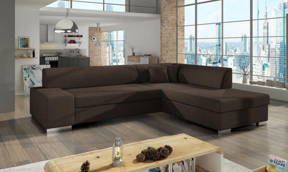 Porto Ecksofa 278 x 217 cm Dunkelbraun (Webstoff - Sawana)