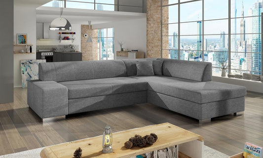 Porto Ecksofa 278 x 217 cm Hellgrau (Webstoff - Sawana)