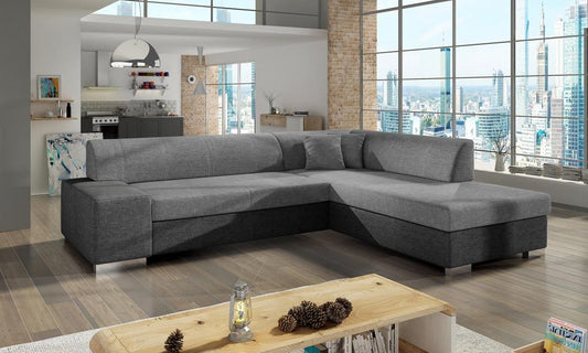 Porto Ecksofa 278 x 217 cm Hellgrau / Grau (Webstoff - Sawana)