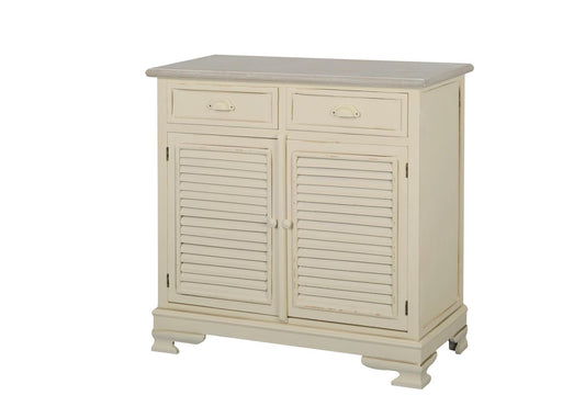 Pesaro Massivholz Sideboard Paulownia Creme / Hellbraun