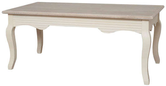 Pesaro Massivholz Couchtisch 120 x 60 cm Paulownia Creme / Hellbraun