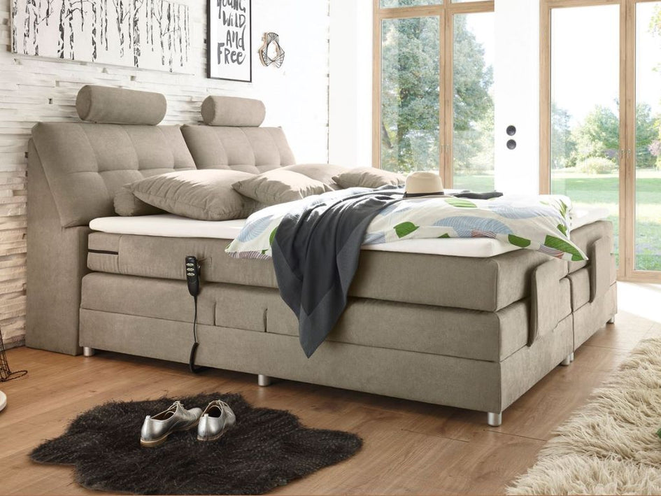 Palermo 180x200 cm Boxspringbett mit Motor Sand - Froschkönig24