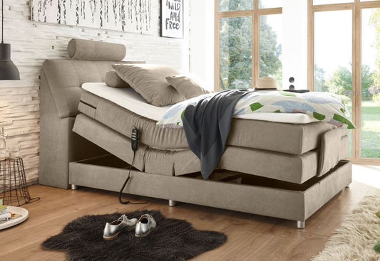 Palermo 120x200 cm Boxspringbett mit Motor Sand - Froschkönig24