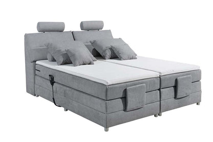 Palermo 180x200 cm Boxspringbett mit Motor Hellgrau