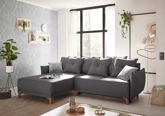 Pamplona Ecksofa 255x185 cm Graphit / Silber