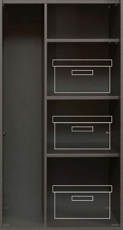 Nolte Presto-E Kleiderschrank mit Spiegel 4-türig 200 cm Seidengrau