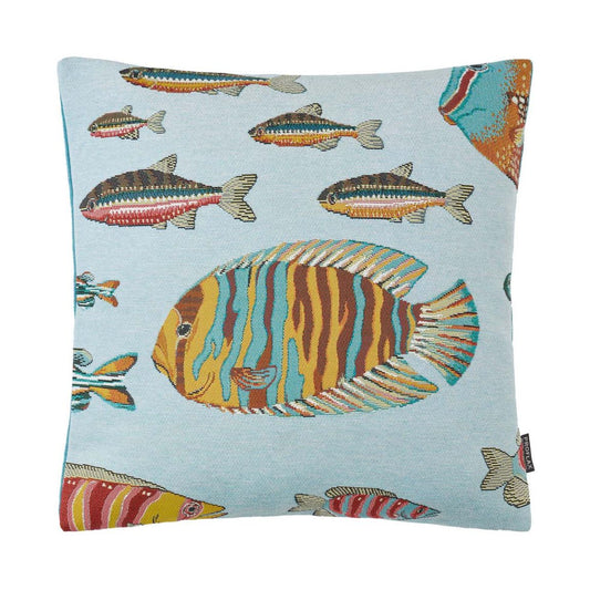 Fische Kissenbezug, Jacquard mit gewebten Fischen, Bunt