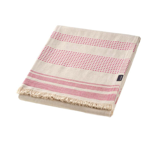 Sanaa Decke, aus Halbleinen 135x180 cm, Pink/Beige