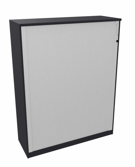 E10 Querrolladenschrank 4 Ordnerhöhen, 120 cm Breite  Schwarz