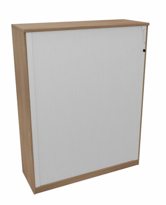 E10 Querrolladenschrank 4 Ordnerhöhen, 120 cm Breite  Kirsche Tabako