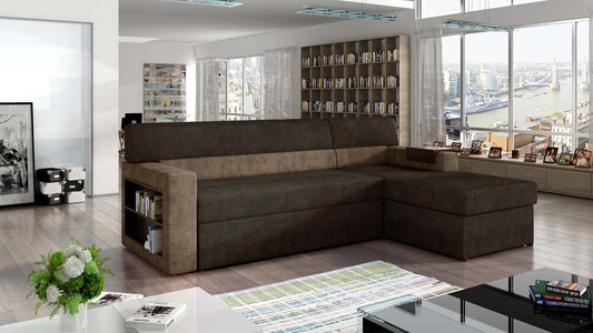 Rico Ecksofa 250 x 160 cm Braun / Dunkelbraun (Kunstleder)