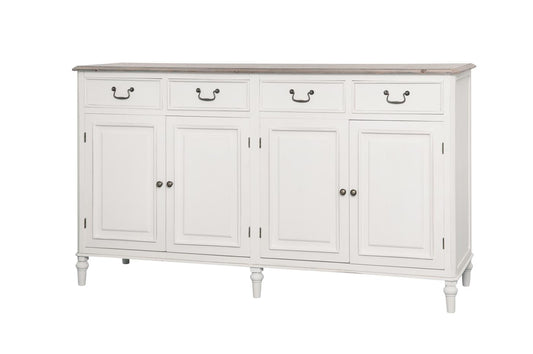 Ravenna Massivholz Sideboard 160 cm Paulownia Weiß / Braun