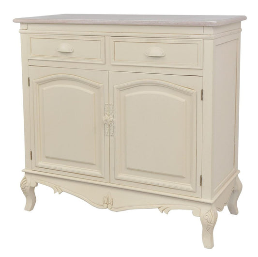 Rimini Massivholz Sideboard 85 cm Paulownia Creme / Hellbraun