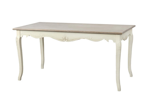 Rimini Massivholz Esstisch 160 x 80 cm Paulownia Creme / Hellbraun