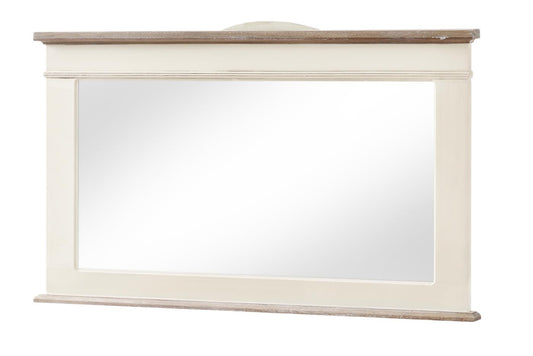 Rimini Massivholz Wandspiegel 100 x 57 cm Paulownia Creme / Hellbraun