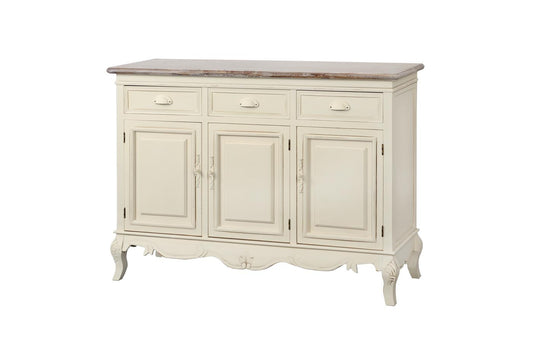 Rimini Massivholz Sideboard 120 cm Paulownia Creme / Hellbraun